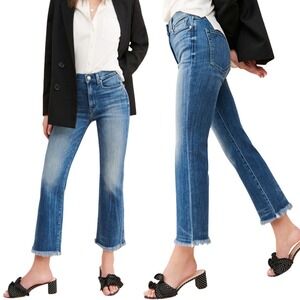 AYR Jeans The Bomb Pop High Rise Straight Leg Blue Jeans Raw Hem Size 28